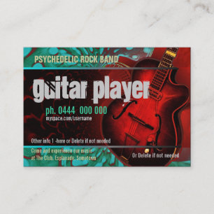 Visita Tarjeta de negocios de guitarrista
