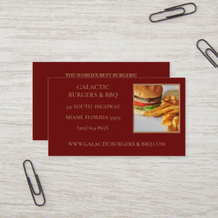 Visita Tarjeta de negocios de hamburguesas y barbacoas
