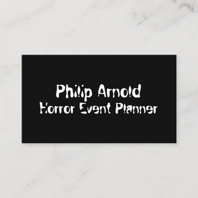 Visita Tarjeta de negocios de horror (Anverso)