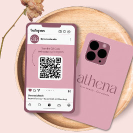 Visita Tarjeta de Negocios de Instagram de Phone Pink