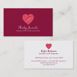 Visita Tarjeta de negocios de joyas de joyas de corazón d