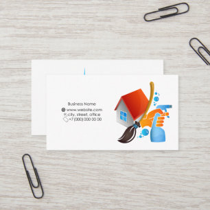 Visita Tarjeta de negocios de limpieza y lavado de la cas