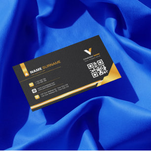 Visita Tarjeta de negocios de lujo en negro y oro
