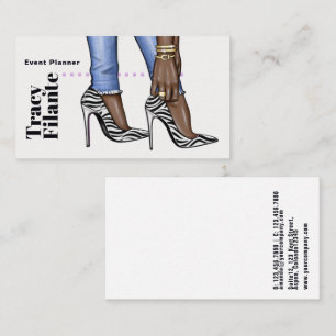 Visita Tarjeta de Negocios de Moda Glam Chic Cebra
