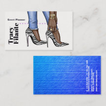 Tarjeta de Negocios de Moda Glam Chic Cebra