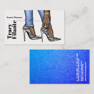 Visita Tarjeta de Negocios de Moda Glam Chic Cebra