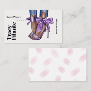Visita Tarjeta de Negocios de Moda Morada Glam Chic