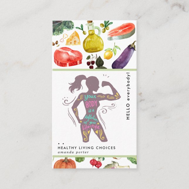 Visita Tarjeta de negocios de nutrición (Anverso)