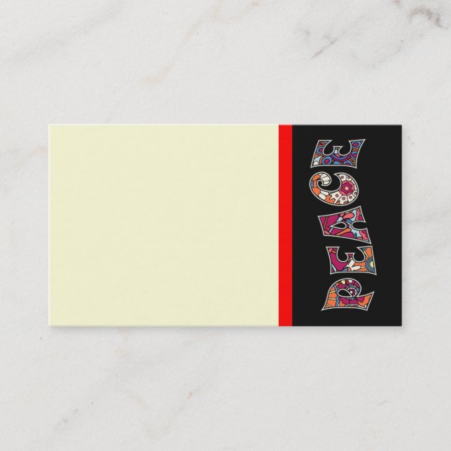 Visita Tarjeta de negocios de paz (Anverso)