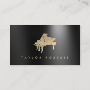 Visita tarjeta de negocios de piano con efecto de Relieve