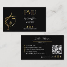 Tarjeta de negocios de PMU de lujo negro y dorado