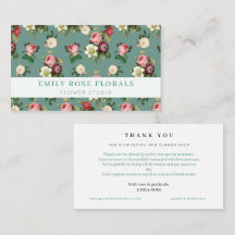 Tarjeta de Negocios de Rosa Vintage Floral de Agra