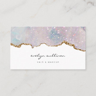 Visita tarjeta de negocios de salón de belleza de mármol 