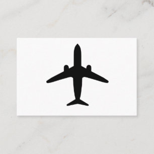 Visita Tarjeta de negocios de silueta de avión negro