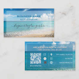 Visita Tarjeta de Negocios de Spa Elegante Playa Código Q