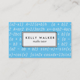 Visita Tarjeta de negocios de tipografía de tutor matemát