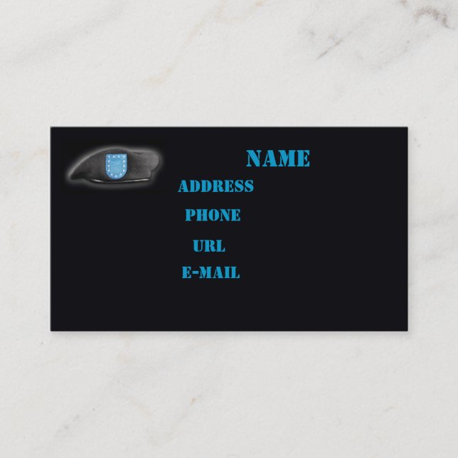 Visita tarjeta de negocios de veteranos fuertes del ejérc (Anverso)