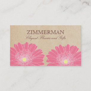 Visita Tarjeta De Negocios Delicate Daisies, Flores Rosa