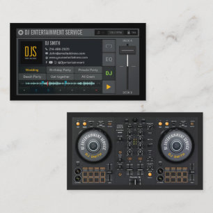 Visita Tarjeta de Negocios DJ, Servicio de Eventos DJ, En
