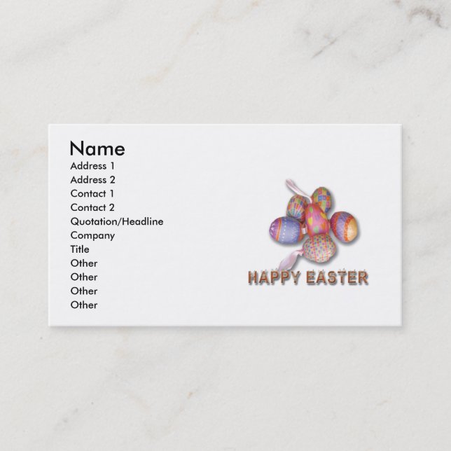 Visita Tarjeta de negocios Easter Eggs (Anverso)