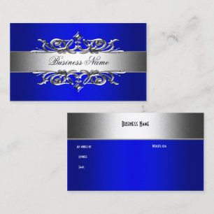 Visita Tarjeta De Negocios Elegante Azul Real Sobre Plate