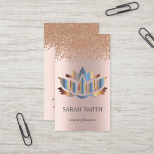 Visita Tarjeta De Negocios Elegante Cute Rosa Dorado Diam
