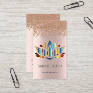 Visita Tarjeta De Negocios Elegante Cute Rosa Dorado Diam