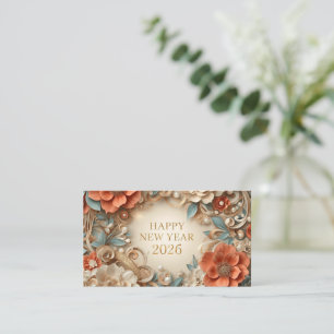 Visita tarjeta de negocios elegante feliz año nuevo 2026