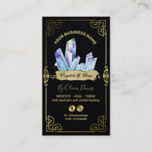Visita Tarjeta De Negocios Esoteric Crystal Black Blue An