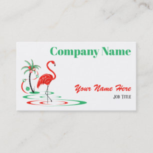 Visita Tarjeta de negocios Flamingo para Navidades Rojos