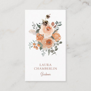 Visita Tarjeta De Negocios Floral And Bees Gardener