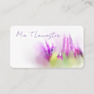 Visita Tarjeta de negocios floral púrpura de acuarela de 