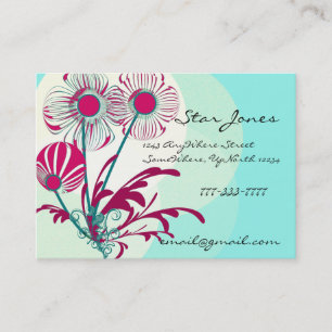 Visita Tarjeta De Negocios Floral Swirl - Rasberry Blue S