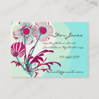 Visita Tarjeta De Negocios Floral Swirl - Rasberry Blue S