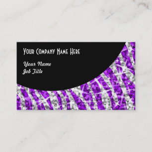Visita Tarjeta de negocios Glitz Zebra Purple Black Curve