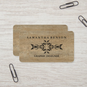 Visita Tarjeta de negocios gráfica con textura de madera