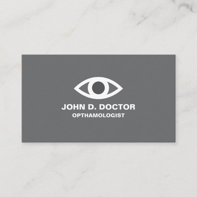 Visita Tarjeta de negocios gris optometrista u oftometris (Anverso)