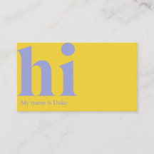 Tarjeta de negocios "hi" moderna en amarillo y per