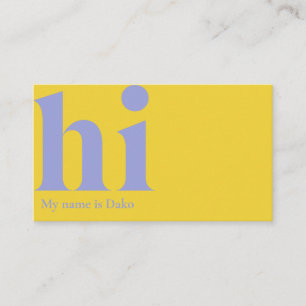 Visita Tarjeta de negocios "hi" moderna en amarillo y per