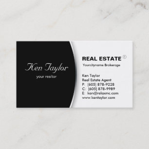 Visita Tarjeta de negocios inmobiliaria redonda Black Sil