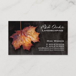 Visita Tarjeta de negocios Landscaping Black Maple Leaf