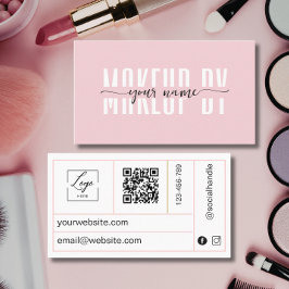 Visita Tarjeta de Negocios Minimalista Rosa y Blanco