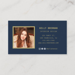 Visita Tarjeta de negocios moderna con foto y medios soci