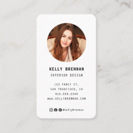 Visita Tarjeta de negocios moderna con foto y medios soci