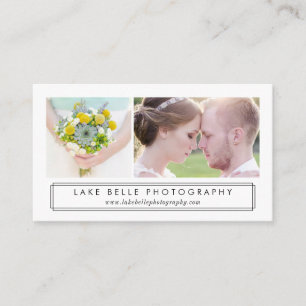 Visita Tarjeta de negocios moderna de dos fotos en negro