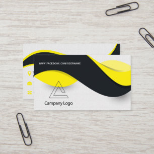 Visita Tarjeta de negocios moderna en amarillo y negro