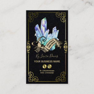 Visita Tarjeta De Negocios Mystic Crystal Black And Gold