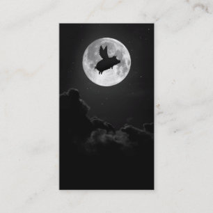 Visita tarjeta de negocios nocturna de cerdo volador