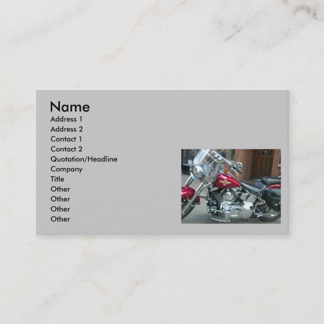 VISITA TARJETA DE NEGOCIOS O PERSONAL DEL BIKER (Anverso)