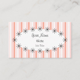 Visita Tarjeta de negocios ovalada Coral Stripe